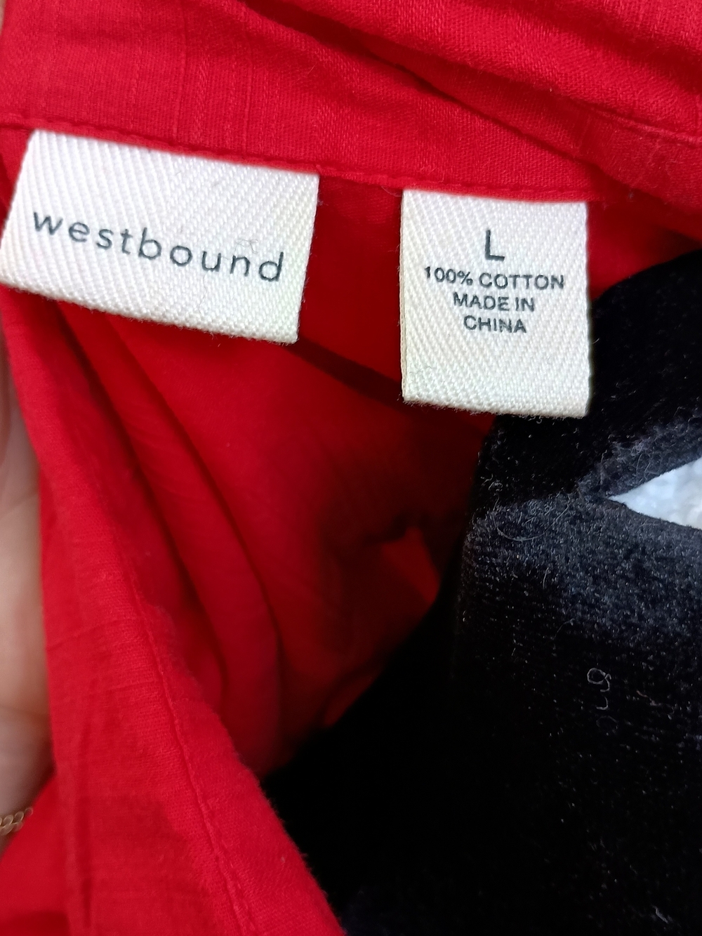 Westbound Button-Down Shirt Red with Star Embroidery_L - Picture 6 of 6